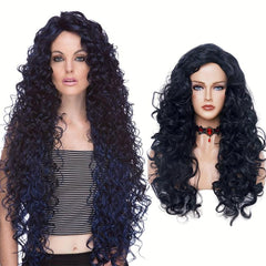 Long Curly Wavy Brown Hair Wig for Halloween 80s 90s Singer Costume Party