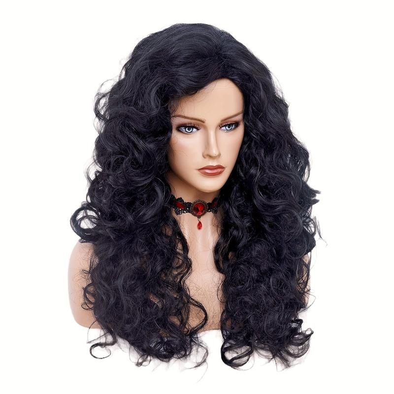 Long Curly Wavy Brown Hair Wig for Halloween 80s 90s Singer Costume Party