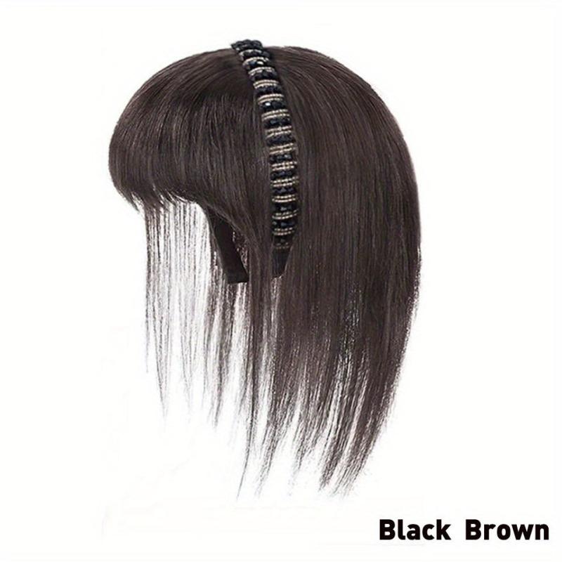 Synthetic Straight Bangs Hair Hoop With Rhinestones