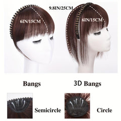 Synthetic Straight Bangs Hair Hoop With Rhinestones