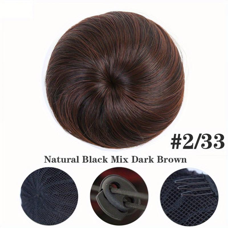Synthetic Bun Chignon Extension Hairpiece for Women Clip In Hair
