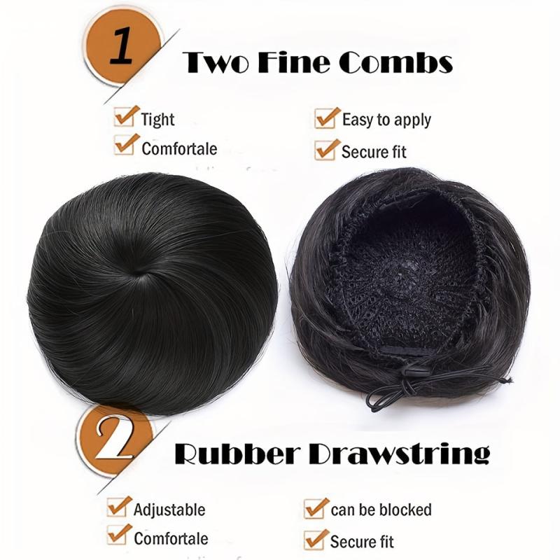 Synthetic Bun Chignon Extension Hairpiece for Women Clip In Hair