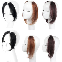 2pcs Side Bangs Hair Extensions Clip In Forehead Natural Seamless Hair Bangs