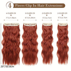 4PCS Clip In Hair Extensions Soft Synthetic Hairpieces For Women