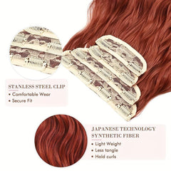 4PCS Clip In Hair Extensions Soft Synthetic Hairpieces For Women