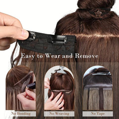 4PCS Clip In Hair Extensions Soft Synthetic Hairpieces For Women
