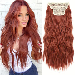 4PCS Clip In Hair Extensions Soft Synthetic Hairpieces For Women