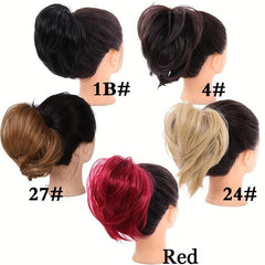 Synthetic Messy Chignon Donut Hair Bun Elastic Hair Rope - Brown Blond
