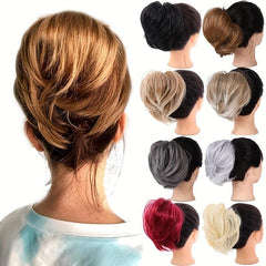 Synthetic Messy Chignon Donut Hair Bun Elastic Hair Rope - Brown Blond