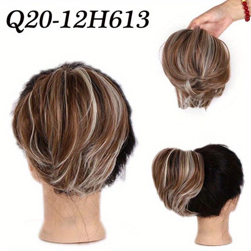 Synthetic Messy Chignon Donut Hair Bun Elastic Hair Rope - Brown Blond