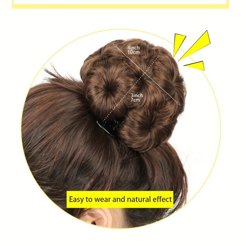 Synthetic Claw Clip Chignon Hair Extension Updo Bun Hair Bun Accessories
