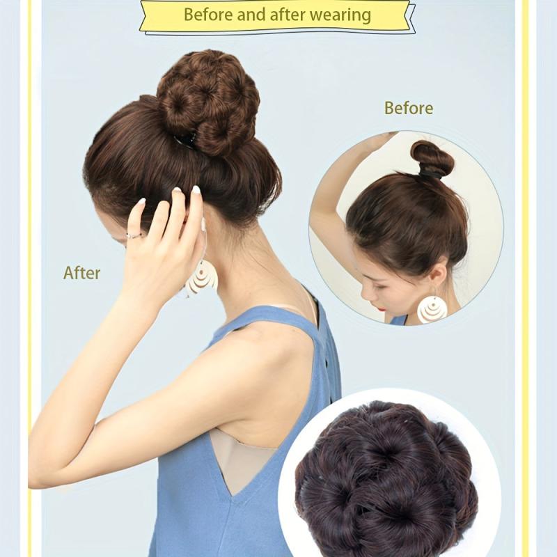 Synthetic Claw Clip Chignon Hair Extension Updo Bun Hair Bun Accessories
