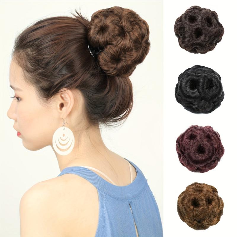 Synthetic Claw Clip Chignon Hair Extension Updo Bun Hair Bun Accessories