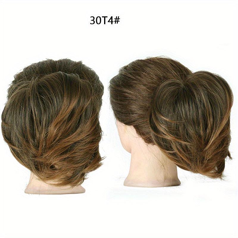 Synthetic Ponytail Hair Extensions Tousled Messy Bun