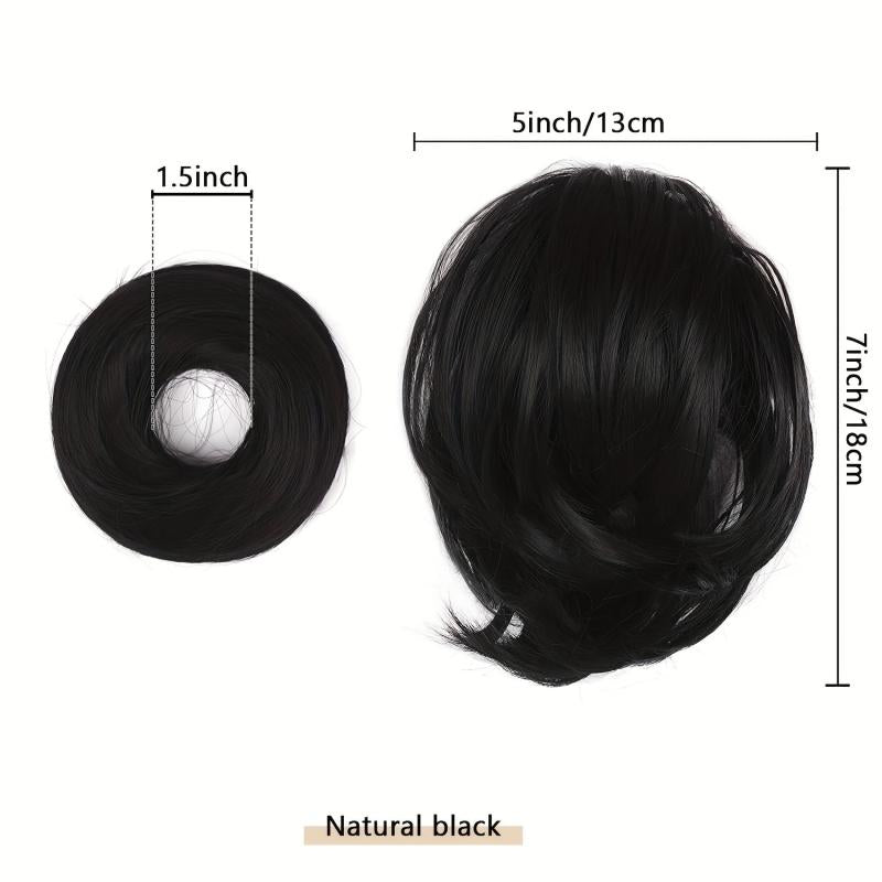 Synthetic Ponytail Hair Extensions Tousled Messy Bun