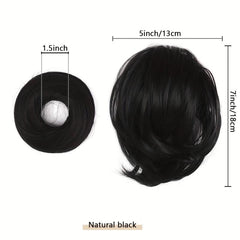 Synthetic Ponytail Hair Extensions Tousled Messy Bun