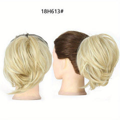 Synthetic Ponytail Hair Extensions Tousled Messy Bun