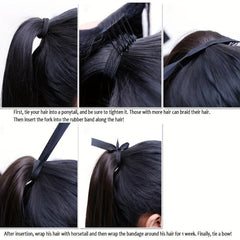Long Curly String Ponytail Synthetic Clip In Hair Extensions