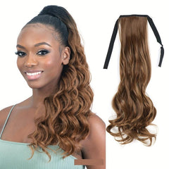 Long Curly String Ponytail Synthetic Clip In Hair Extensions