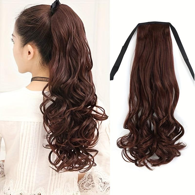 Long Curly String Ponytail Synthetic Clip In Hair Extensions