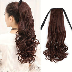 Long Curly String Ponytail Synthetic Clip In Hair Extensions