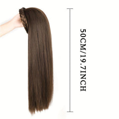 Long Wavy Headband Wig Brown Women's Twist Braid Hairband