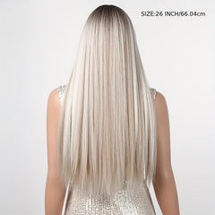 Heat Resistant Ombre Long Straight Synthetic Wig for Women