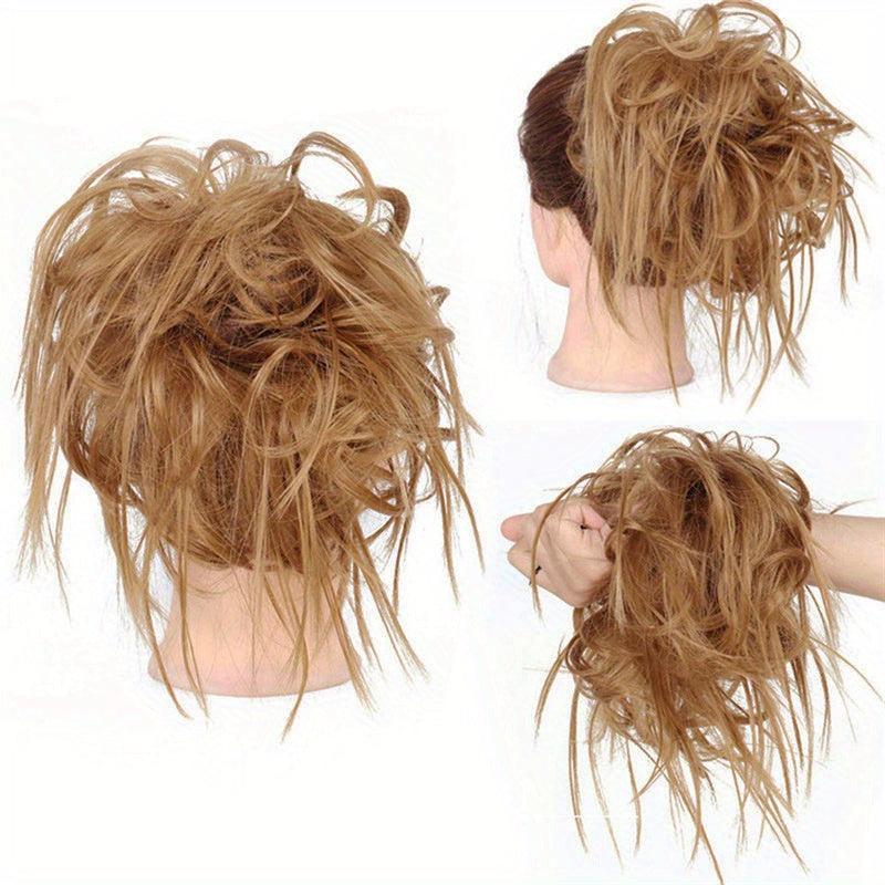 Fluffy Synthetic Hair Bun Extension Messy Updo Elastic Band