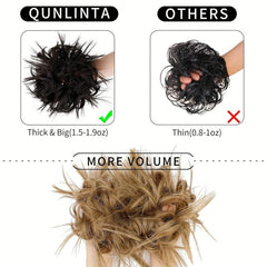 Fluffy Synthetic Hair Bun Extension Messy Updo Elastic Band