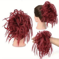 Fluffy Synthetic Hair Bun Extension Messy Updo Elastic Band