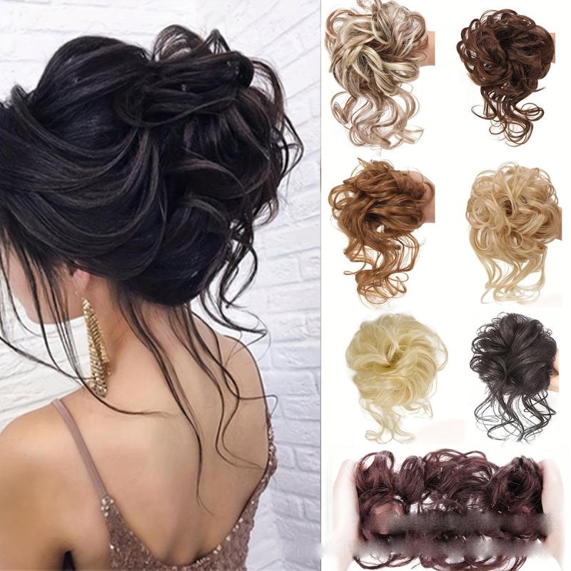 Messy Hair Bun Scrunchies Ponytail Extension