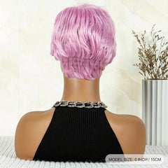 Short Natural Layered Wigs with Bangs for Women - Synthetic Cosplay Wig