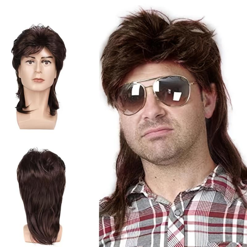 70s 80s Blonde Mullet Wig for Men - Synthetic Hair for Costume Parties