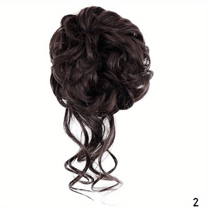 Messy Curly Wavy Hair Bun Tousled Updo Hair Extensions