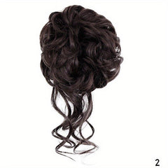 Messy Curly Wavy Hair Bun Tousled Updo Hair Extensions