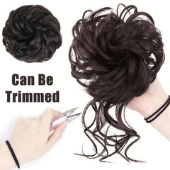 Messy Curly Wavy Hair Bun Tousled Updo Hair Extensions