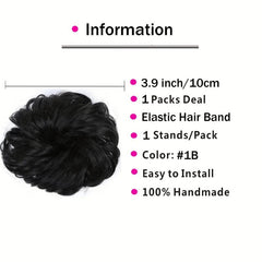 Messy Hair Bun Hair Scrunchies Extension Curly Wavy Syntheti...