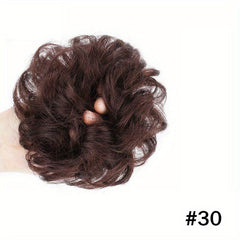 Messy Hair Bun Hair Scrunchies Extension Curly Wavy Syntheti...