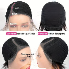 Short Human Hair Pixie Cut Wigs Pre Plucked T Part Lace Front Wigs