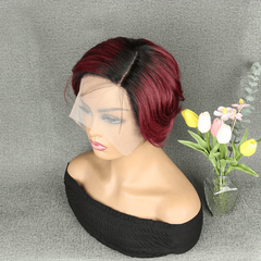 Short Human Hair Pixie Cut Wigs Pre Plucked T Part Lace Front Wigs