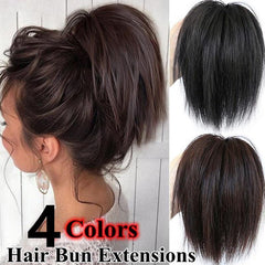 1PC Messy Straight Hair Bun Extensions for Women Hair