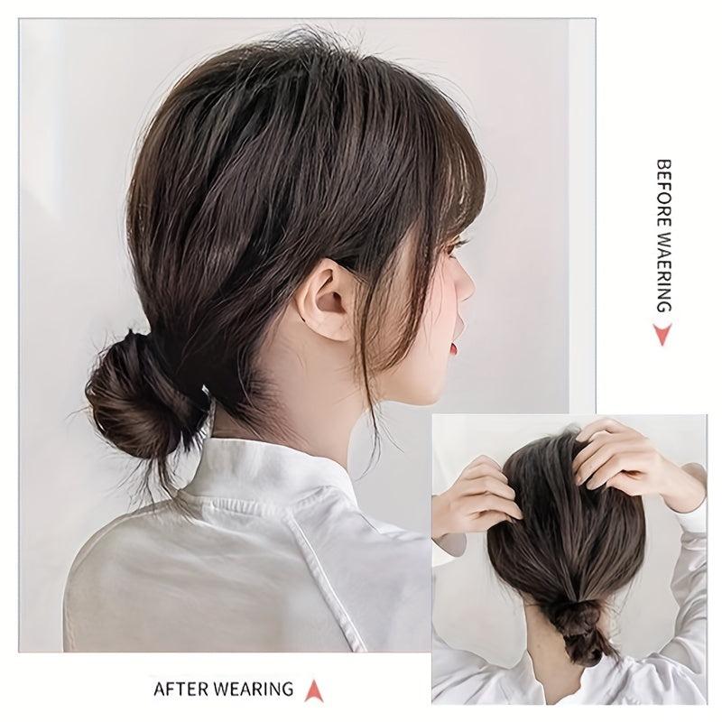Messy Donut Hair Buns Updo Chignon With Elastic Hair Rope