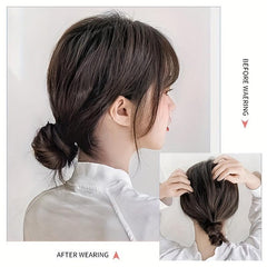 Messy Donut Hair Buns Updo Chignon With Elastic Hair Rope