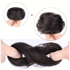 Messy Donut Hair Buns Updo Chignon With Elastic Hair Rope