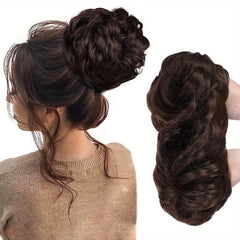 Messy Bun Hair Piece Wavy Curly Hair Extensions Tousled Updo for Women Girls
