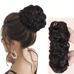 Messy Bun Hair Piece Wavy Curly Hair Extensions Tousled Updo for Women Girls