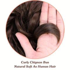Messy Bun Hair Piece Wavy Curly Hair Extensions Tousled Updo for Women Girls