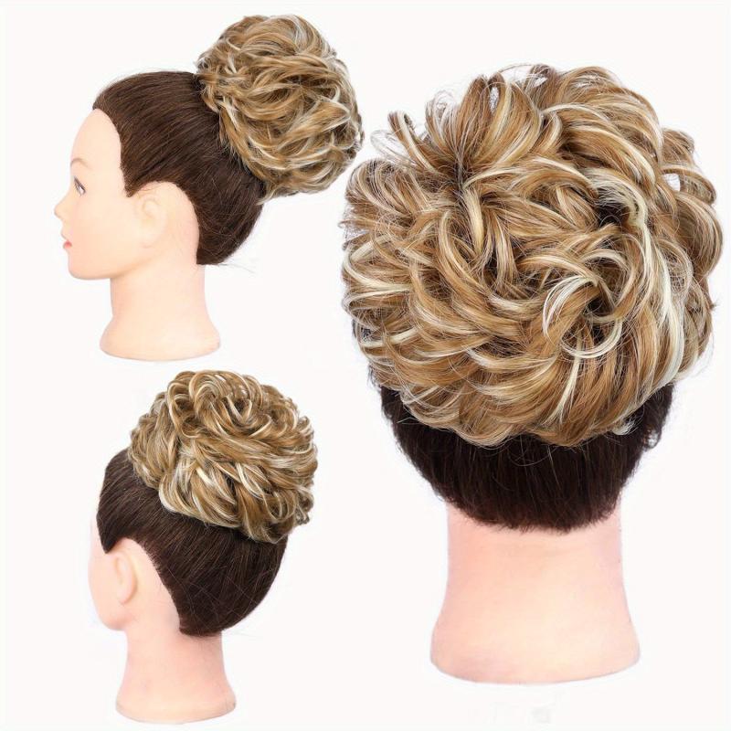 Messy Bun Hair Piece Wavy Curly Hair Extensions Tousled Updo for Women Girls