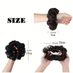 Wavy Curly Synthetic Hair Extensions for Messy Bun Updo