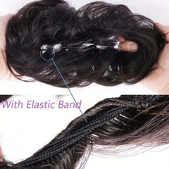 Wavy Curly Synthetic Hair Extensions for Messy Bun Updo